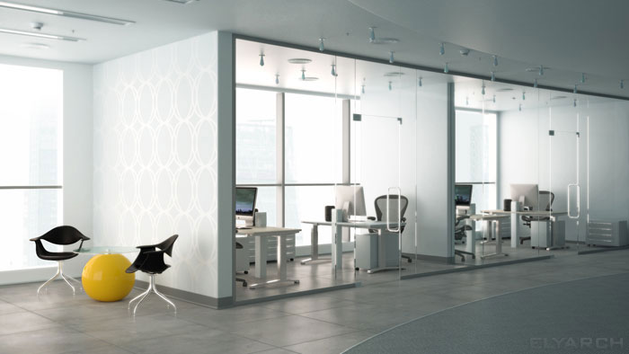 concept interior for an office space arrangement