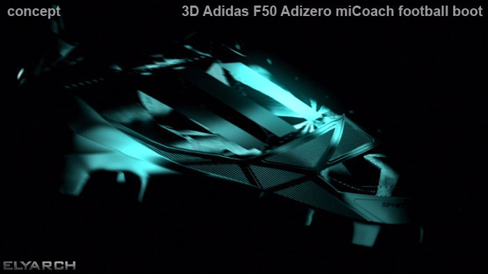 3D render of Adidas F50 Adizero miCoach football boot
