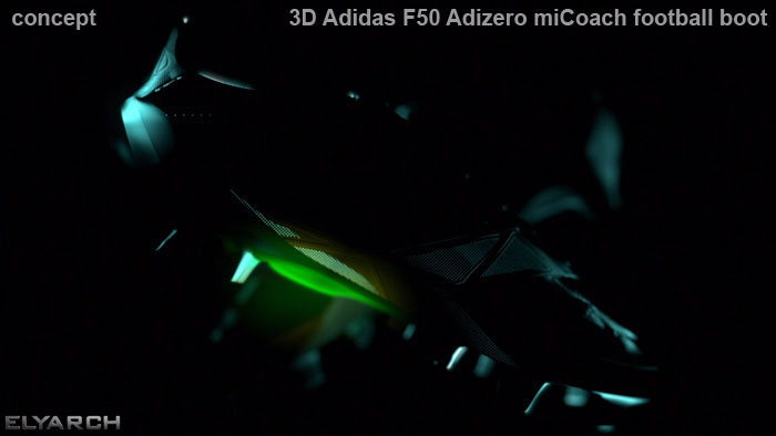 3D render of Adidas F50 Adizero miCoach football boot
