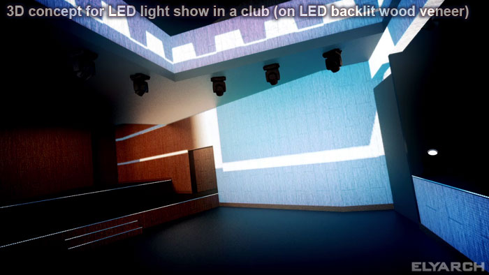 3D for light projection club installation