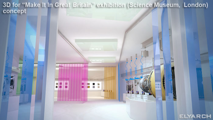 3D concept for 'Make It In Great Britain' exhibition in the Science Museum, London
