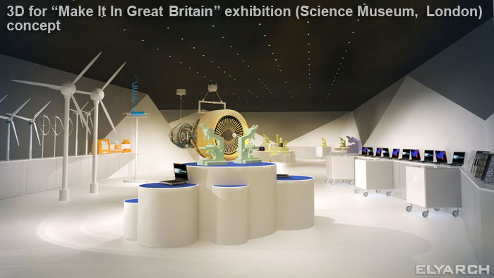 3D concept for 'Make It In Great Britain' exhibition in the Science Museum, London